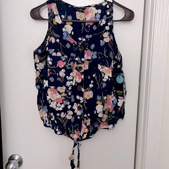 a.n.a Tops - Petite Tie Front Top